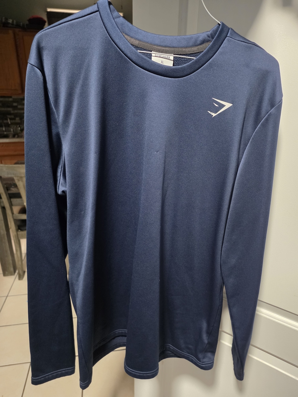 Gymshark Men’s Long Sleeve Crew Tee — Navy Blue